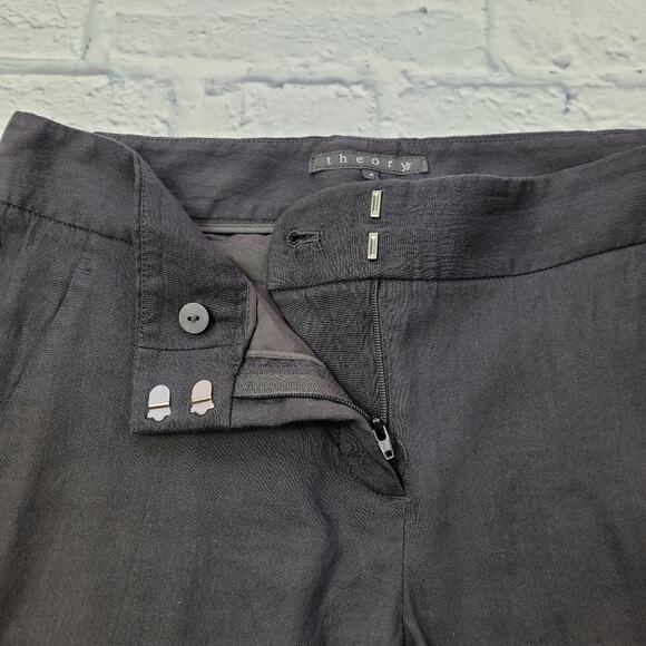 Theory Black Linen Pants size 4 - Picture 3 of 16